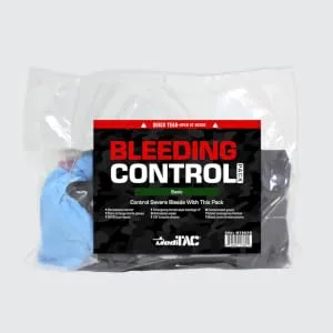 MediTac Basic Bleeding Control Pack Feat. SWAT-T Tourniquet Emergency Bandage and Compressed Gauze Dressing - Basic - complete kit ON GRAY