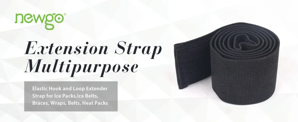 NEWGO Extension Strap Multipurpose Elastic Hook and Loop Extender Strap for Ice Packs Ice Belts Braces Wraps Belts Heat Packs - extender strap