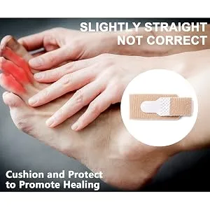JKcare Broken Toe Wraps 8 Pack Improved Hammer Toe Cushion Bandages Toe Buddy Separator Splint for Overlapping Bent Crooked Toe Pain Relief - Temporary Toe Straighteners - With soft and cushioning foam layer to promote healing