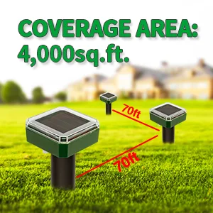 Mole Repellent Solar Powered Solar Animal Repeller Stakes for Gopher Moles Groundhog IP44 Waterproof Solar Mole Repellent Stakes for Farm Garden Lawn (8 Pack) - product information 4