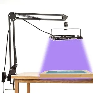Dorhui 2 Pack UV Light for Screen Printing Total 50W LED UV Screen Printing Exposure Light and Light Stand for Cyanotypes and Photo Emulsion Kit - using our UV ligh