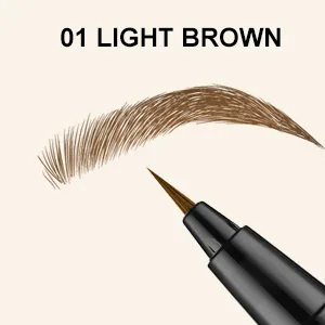 MARIA AYORA Liquid Eyebrow Pencil Brow Tint Pen With Micro Brush Tip Longlasting Waterproof Smudgeproof Eye Brow Makeup Grey Brown(Pack of 2) - light brown