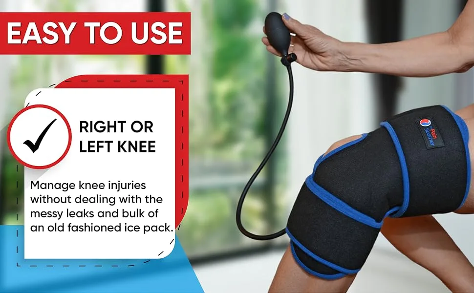 Compression Ice Pack for Knee - Cold Therapy for After Knee Surgery and Pain Relief Inflatable Brace with Air Pump for Joints FSA or HSA Eligible Scroll Down to Bundle with X-tra Gel Pack - product information 3