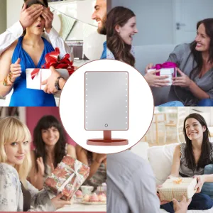 Extra Large Lighted Makeup Mirror Makeup Vanity Mirror with 35 LED Lights and 10X Magnification Touch Screen Dimmable 360 Rotation Cord and Cordless Countertop Cosmetic Mirror (Rose gold) - perfect gift for women