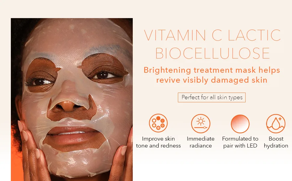 Dr Dennis Gross Vitamin C Lactic Biocellulose Brightening Treatment Mask Revive Dry Visibly Damaged Skin 4 Pack - dr dennis gross