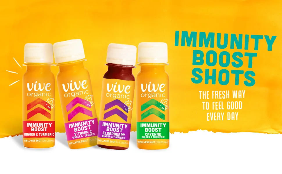 Vive Organic Immune Support Shot Cold-Pressed Ginger Turmeric & Cayenne Gluten Free Vegan Immunity Boost Cayenne 2 Fl Oz (Pack of 12) Immunity Boost (Cayenne) - vive organic immunity boost ginger shot wellness turmeric