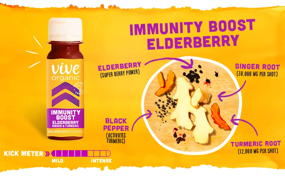 Vive Organic Immune Support Shot Cold-Pressed Ginger Turmeric & Cayenne Gluten Free Vegan Immunity Boost Cayenne 2 Fl Oz (Pack of 12) Immunity Boost (Cayenne) - vive organic immunity boost ginger shot wellness turmeric vitamin c cayenne