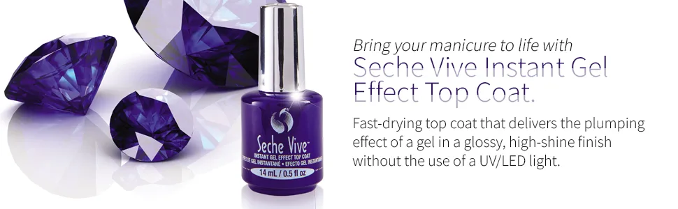 Seche Vive Gel Effect Top Coat Nail Polish for Manicure and Pedicure 0.5oz Boxed 2 pack - Seche Vive Gel Effect Top Coat Nail Polish