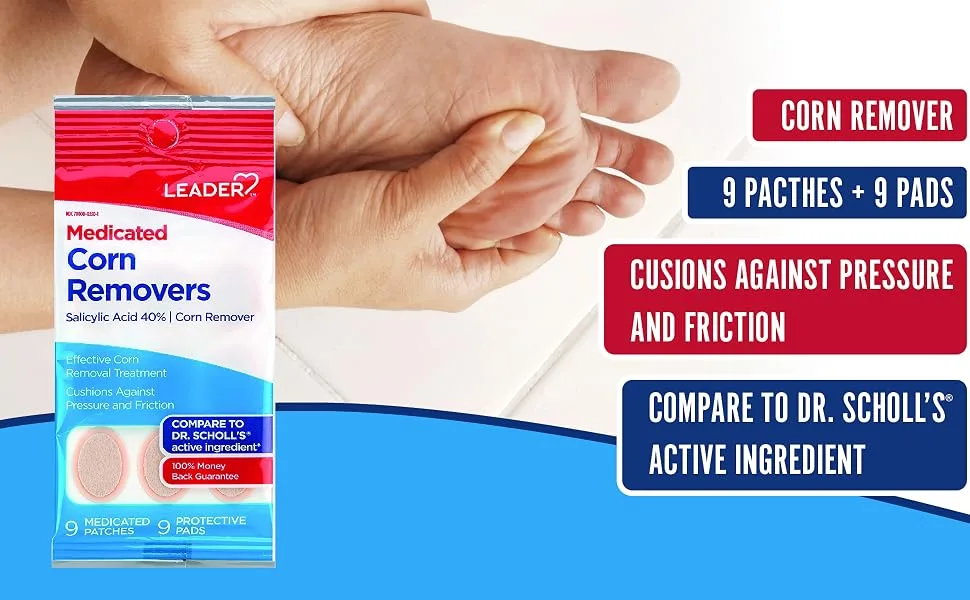 Leader Medicated Corn Remover with Salicylic Acid 9 Pads Pack of 2 - corn remover_02