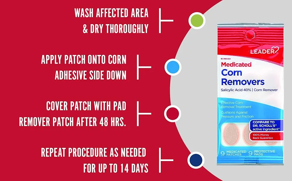 Leader Medicated Corn Remover with Salicylic Acid 9 Pads Pack of 2 - corn remover_05