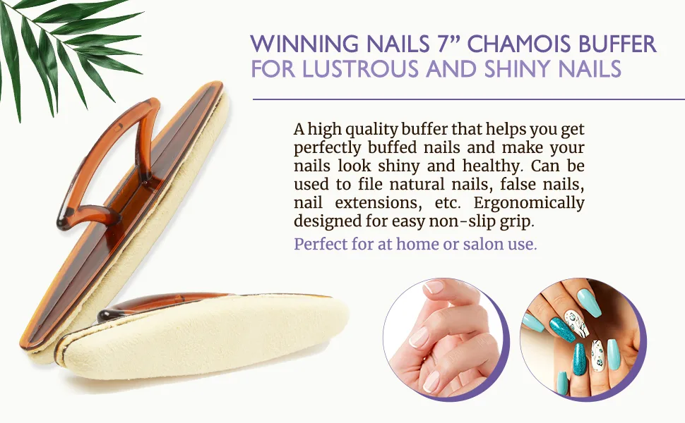 Winning Nails 7 Chamois Buffer For Lustrous and Shiny Nails x 2 count - Winning Nails 7