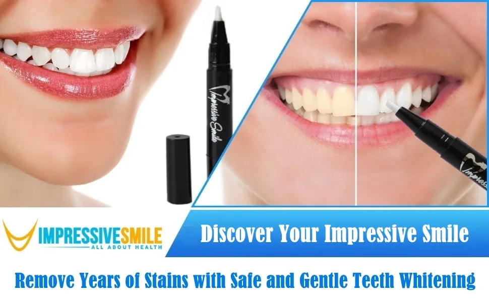 Impressive Smile Teeth Whitening Pens 4 PACK with Professional Strength Gel 120 Day Supply - Teeth whitening pen whiter teeth system professional gel fast tooth on the go