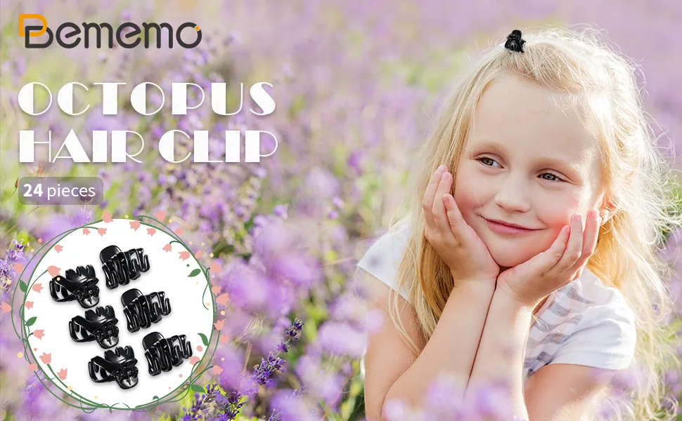 24 Pack 3 cm Mini Grip Octopus Clip Spider Jaw Hair Claw Clips (Brown) - product information 1