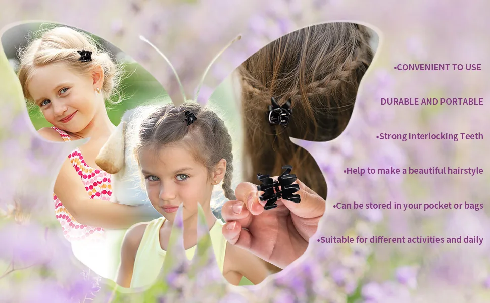 24 Pack 3 cm Mini Grip Octopus Clip Spider Jaw Hair Claw Clips (Brown) - product information 2