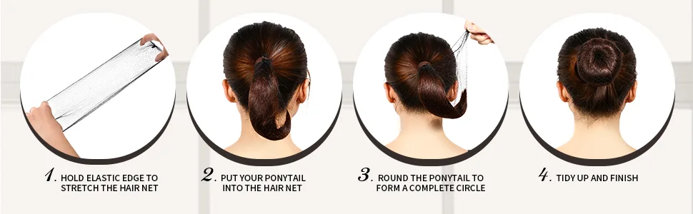 200 Pack Hair Nets Invisible Elastic Edge Mesh Lightweight Regular 20 Inches Size with 1/4 Inches Opening Nylon Invisible Hairnet (Black) - product information 4