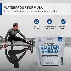 2Toms BlisterShield Advanced Waterproof Blister Prevention Friction Free Protection Designed Specifically for Feet Hot Spots and Calluses 6 Pack Single-Use Packets - blistershield powder