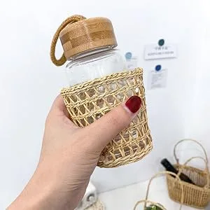 Garneck 3pcs Cup Sleeve Straw Woven Cup Cover Holders Drinks Sleeve Holder Tumbler Insulator Sleeves for Hot Iced Beverages - product information 4