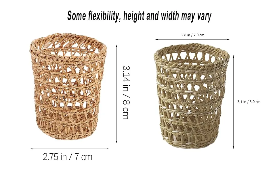 Garneck 3pcs Cup Sleeve Straw Woven Cup Cover Holders Drinks Sleeve Holder Tumbler Insulator Sleeves for Hot Iced Beverages - size