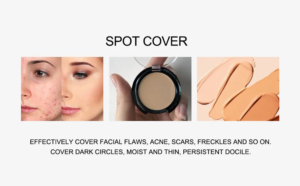 3 Pack Full Coverage Concealer Cream Makeup Waterproof Matte Smooth Concealer Corrector for Dark Spot Under Eye Circles (3 6g/0.2Oz 40 Natural) 40 Natural - SPOT COVER