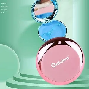 Solid Orthodontic Retainer Case Aligner and Retainer Case with Special Magnetic Closure 1 Pcs Retainer Case +1 Pcs Aligner Remover Hook +1Pcs Brush (Gold) - denture box
