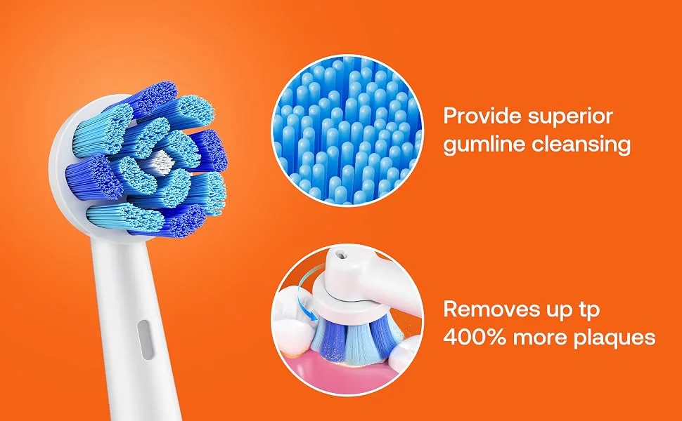 Bitvae R2 Ultimate Clean Replacement Toothbrush Heads Electric Toothbrush Brush Heads for All Oral-B Handles Except iO and Sonic 5 Counts - R2-CLEAN