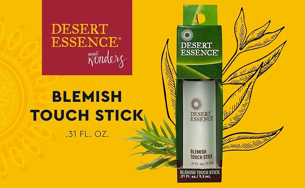 Desert Essence Blemish Touch Stick with Tea Tree Oil Skin Spot Treatment 0.31 Fl Oz (Pack of 2) - Desert Essence blemish stick,blemish stick,acne touch up stick,acne spot remover
