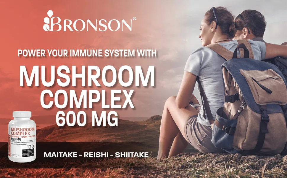 Triple Mushroom Complex - Maitake - Reishi - Shiitake - Powerful Antioxidant and Immune System Booster - Full Spectrum Mushroom Complex - 600 mg Capsules - 120 Count - mushroom complex
