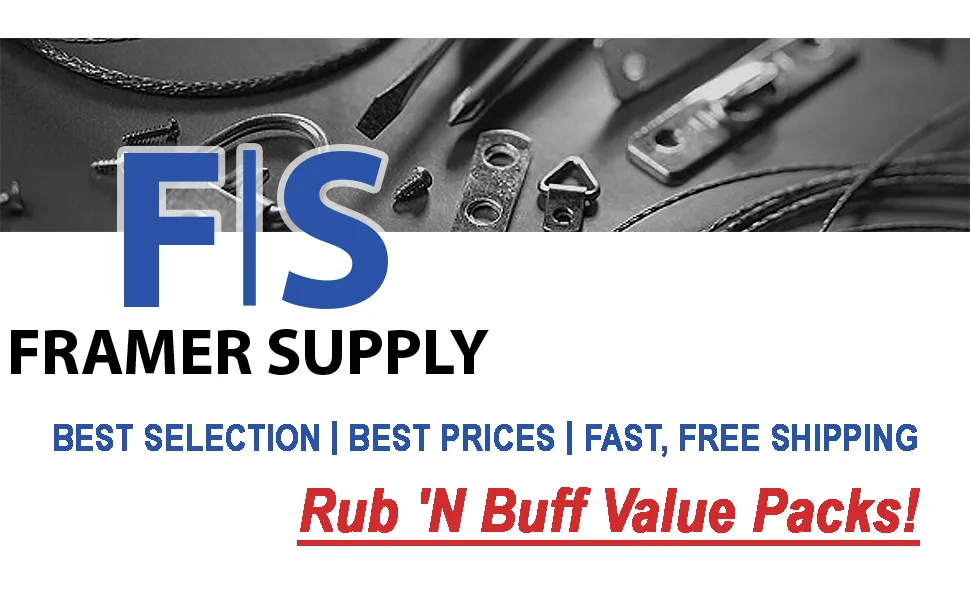 Rub 'n Buff The Original Wax Metallic Finish Gold Leaf Pack of 3  - Framer Supply logo with assorted framing hardware