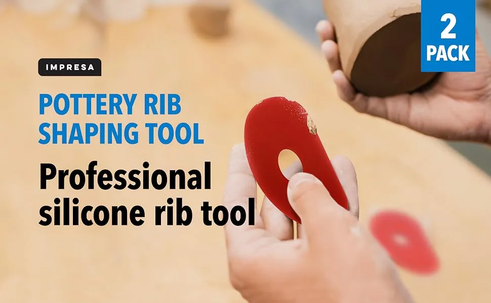 Soft Rib for Pottery & Pottery Clay Pack of 2 Very Soft Pottery Tools Red Shaping Tool for Pottery Smooths & Shapes While Removing Finger Marks Ceramic Clay Tools for Sculpting - Pottery Rib Shaping Tool