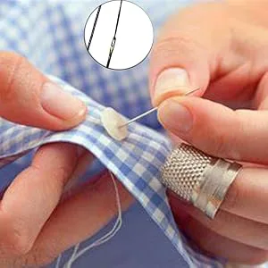 2 Pieces Vintage Needle Case Convenient Needle Storage Sewing Supplies with 24 Pcs Self-Threading Needles for Storing Handmade Sewing Embroidery Needle Accessories COPPER + SILVER MEDIUM - Self threading needles