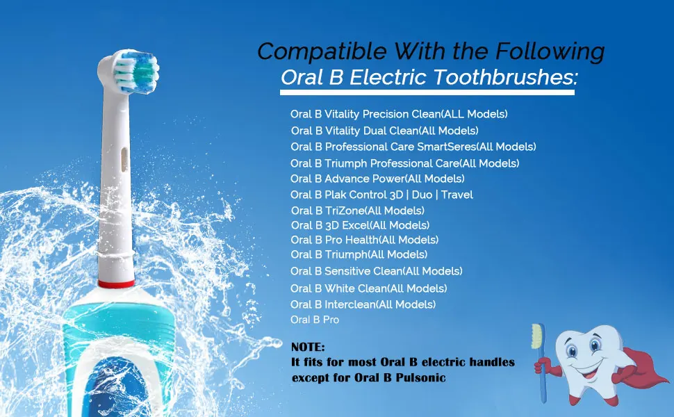 Replacement Toothbrush Heads for Oral-B 8 Pack Replacement Heads Compatible with Oral B Braun Electric Toothbrush - Replacement Toothbrush Heads Compatible with Oral B Braun Electric Toothbrush Heads (8Pack)