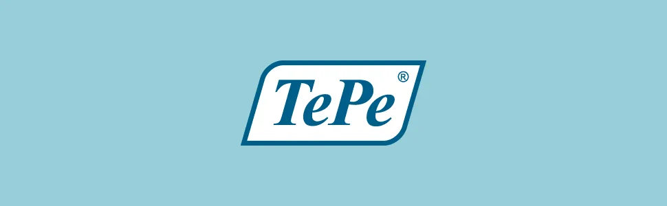 TEPE Interdental Brush Angle Angled Dental Brush for Teeth Cleaning Pack of 25 0.7 mm Medium Gaps Yellow Size 4 Yellow - 0.7 Mm - The TePe dental cleaning tools company logo in dark blue and white on a light blue background.