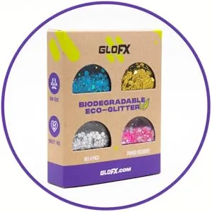 GloFX Biodegradable Makeup Glitter Combination 4 Pack for Hair Face and Body | Perfect Festival and Rave Makeup Accessory - GloFX Body Glitter