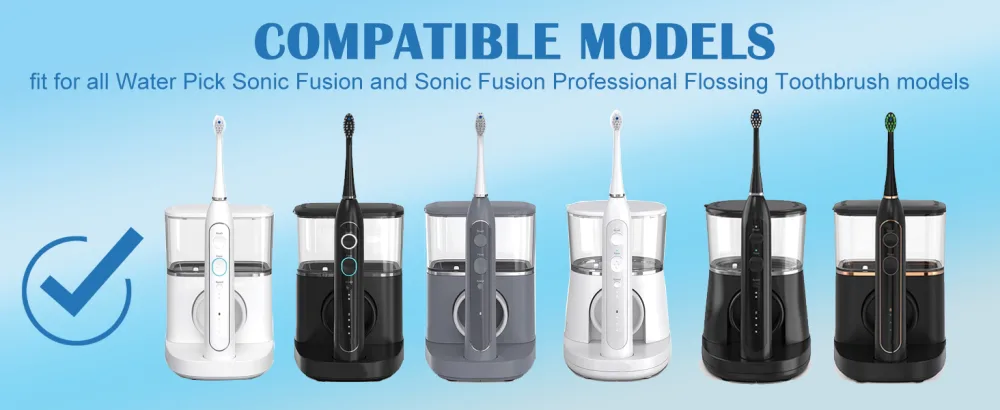 5 Count Replacement Flossing Toothbrush Heads for Water Pick SF-01 / SF-02 / SF-03 / SF-04 with Crystal Cap- Compact - White 5 Count White - product information 2