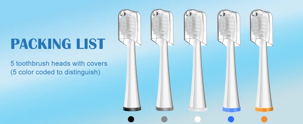 5 Count Replacement Flossing Toothbrush Heads for Water Pick SF-01 / SF-02 / SF-03 / SF-04 with Crystal Cap- Compact - White 5 Count White - product information 3