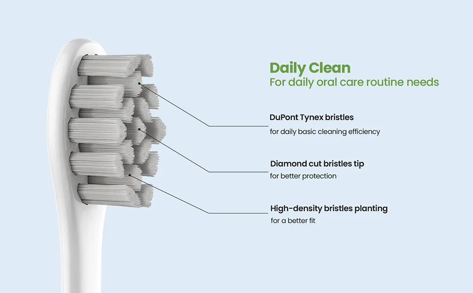 Oclean Replacement Toothbrush Heads 6 Packs White Compatible with All Oclean Electric Toothbrush (Plaque Control) - Daily clean brush heads