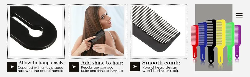 6 Pack Blending Comb Barber Combs 9 Inch Clipper Combs Flat Top Clipper Combs Barber Heat Resistant Hair Cutting Combs for Clipper Cuts and Flattops (Black) - product information 2