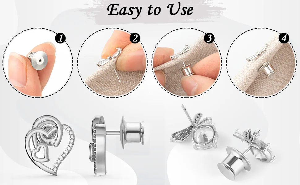 YGAOHF Locking Pin Backs 60 Pcs Locking Pin Keepers Clasp with Storage Case Sturdy Metal Pin Locks Back for Brooches Enamel Lapel Pins - Easy to Use Pin Backs Locking