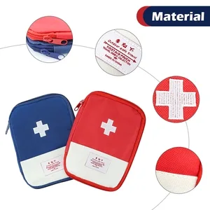 LEEFONE 4 Pack 7 x 5 Travel Mini First Aid Pouch Portable Outdoor First Aid Medical Bag Multi-function Emergency Medicine Storage Bag (Red & Blue) - product information 4