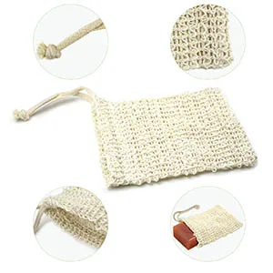 E-Know Soap Bag 5 Pack Natural Sisal Soap Saver Zero Waste Plastic-free Soap Net Foaming and Drying The Soap Massage Peeling - product information 6
