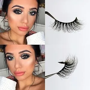 Veleasha Lashes 100% Real Mink 3D luxurious False Eyelashes Hand-made Natural Long Cross False Lashes for Makeup 1 Pair Pack (No.A11) - product information 7