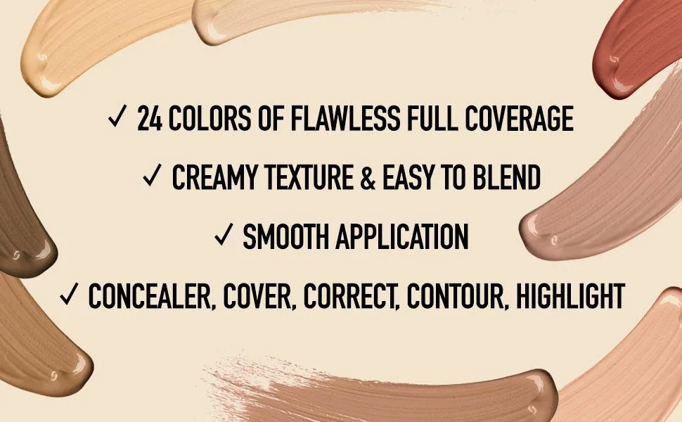 Ruby Kisses HD Brush Concealer & Foundation 3 Pack (Fawn) - rkbc key features
