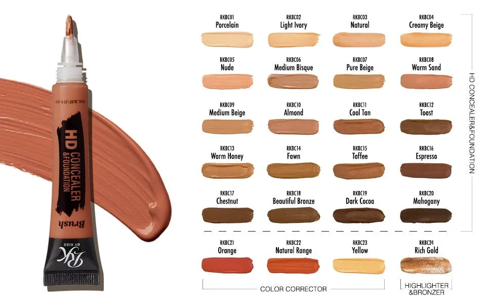 Ruby Kisses HD Brush Concealer & Foundation 3 Pack (Fawn) - rkbc swatch 2