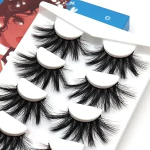 Losha 5D Faux Mink Lashes 25mm Dramatic Look False Eyelashes Fluffy Volume Luxurious Eyelashes for Makeup 4 Pairs Pack (48C) Fluffy Lashes-02 - product information 3
