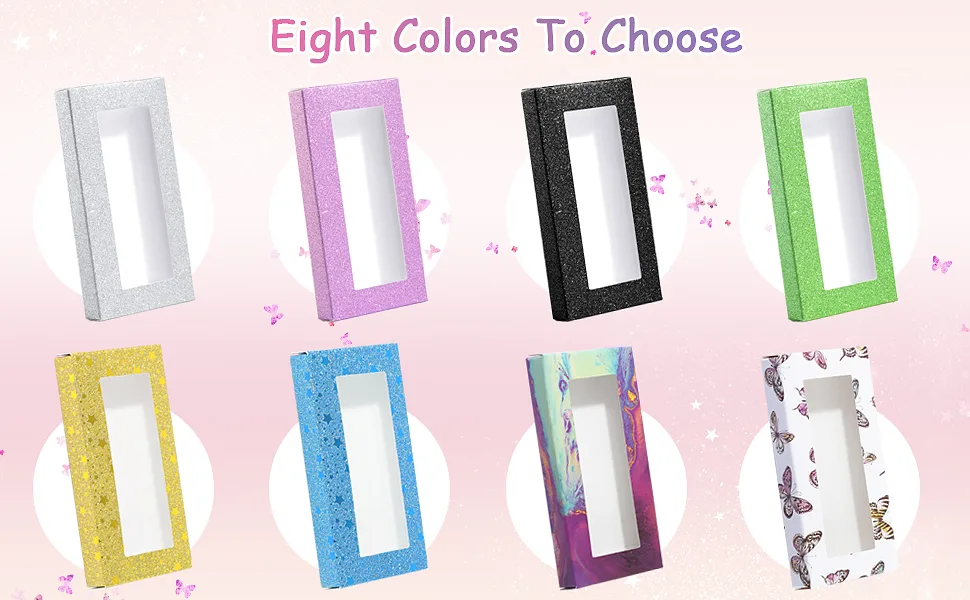 20 Pieces Empty Lash Boxes Packaging Wholesale Eyelashes Packaging Box Glitter Paper False Eyelash Boxes Soft Paper Lash Case Storage with 20pcs Disposable Mascara Wands (Black) - lash boxes eyelash boxes eyelash packaging lash packaging eyelash box lash case