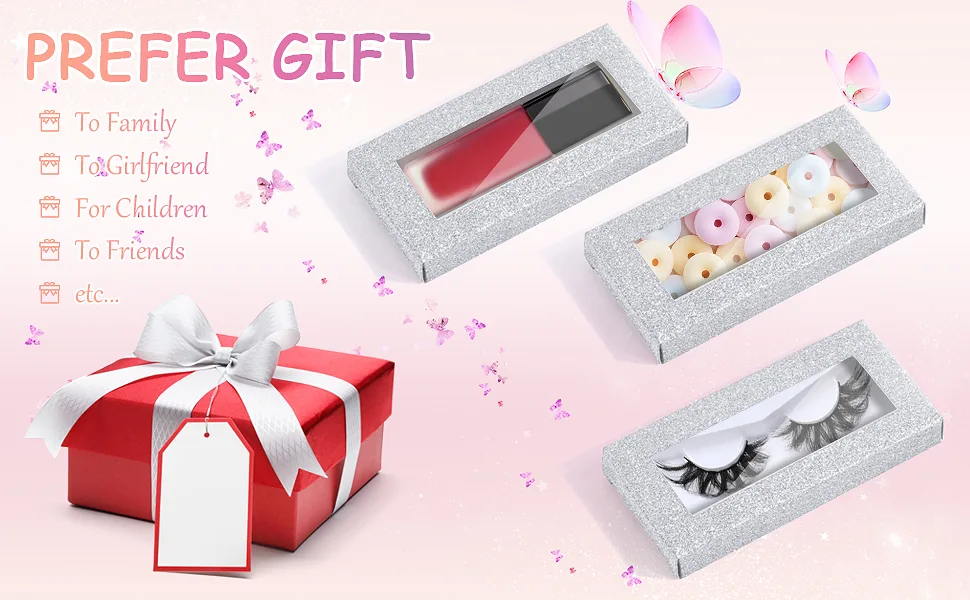 20 Pieces Empty Lash Boxes Packaging Wholesale Eyelashes Packaging Box Glitter Paper False Eyelash Boxes Soft Paper Lash Case Storage with 20pcs Disposable Mascara Wands (Butterfly) - lash boxes eyelash boxes eyelash packaging lash packaging eyelash box lash case