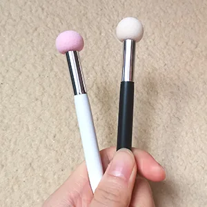 Foundation Sponge Powder Brush Eyebrow Sponge Concealer Brush Applicator Make up Brush for Face pack of 4. (Black+White) - Eyebrow Sponge Foundation Brush have black and white
