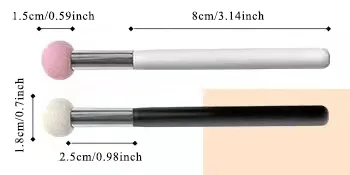 Foundation Sponge Powder Brush Eyebrow Sponge Concealer Brush Applicator Make up Brush for Face pack of 4. (Black+White) - the size of eyebrow sponge foundation brush about 4.6 inches.