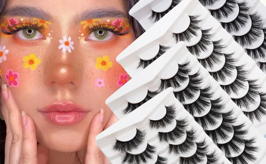 Losha False Lashes Super Fluffy Faux Mink Eyelashes Dramatic Long and Full Fake Eyelashes 7 Pairs Pack Volume Lashes Style1-Fluffy & Full Lashes - fluffy lashes-1