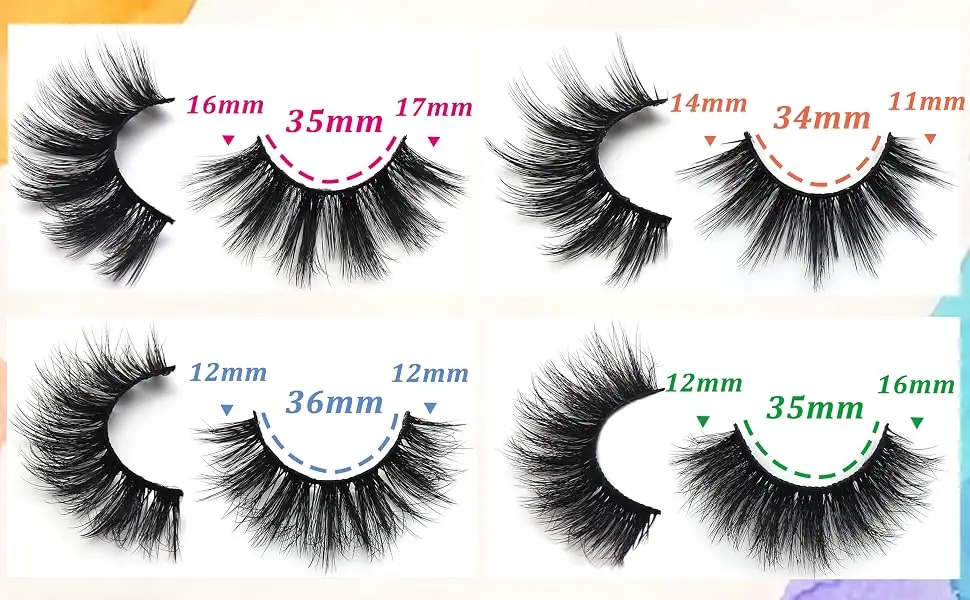 Losha False Lashes Super Fluffy Faux Mink Eyelashes Dramatic Long and Full Fake Eyelashes 7 Pairs Pack Volume Lashes Style1-Fluffy & Full Lashes - fluffy lashes-4
